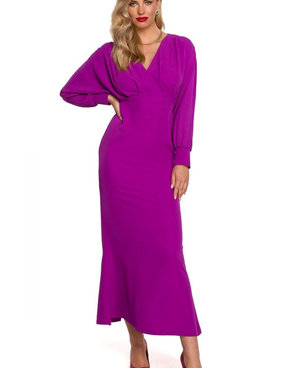 Robe fuchsia manches volumineuses