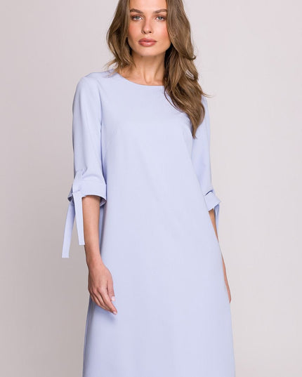 Robe droite fuchsia manches 3/4