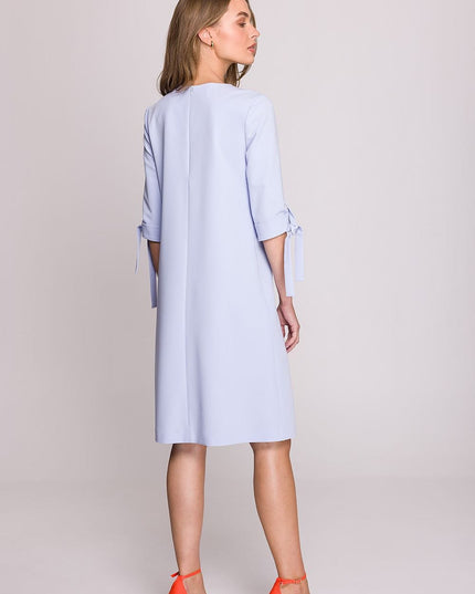 Robe droite fuchsia manches 3/4