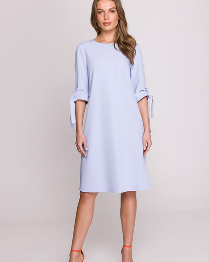 Robe droite fuchsia manches 3/4