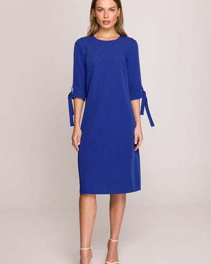 Robe droite fuchsia manches 3/4