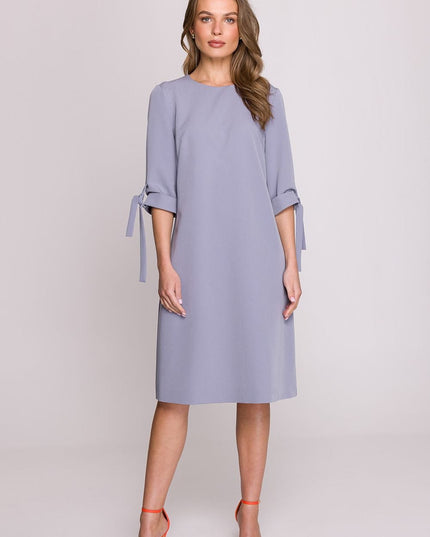 Robe droite fuchsia manches 3/4