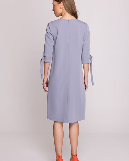 Robe droite fuchsia manches 3/4