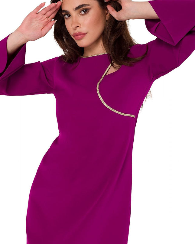 Robe fuchsia manches larges