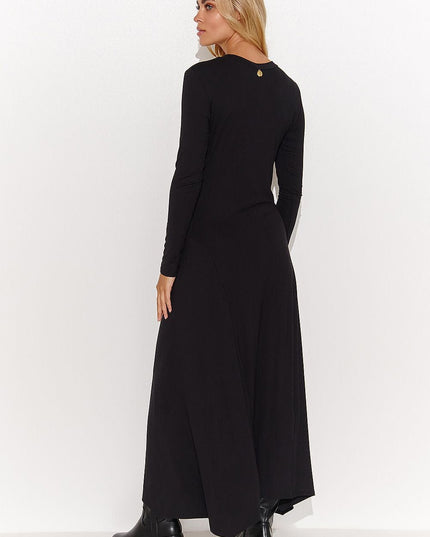 Robe longue en viscose graphite