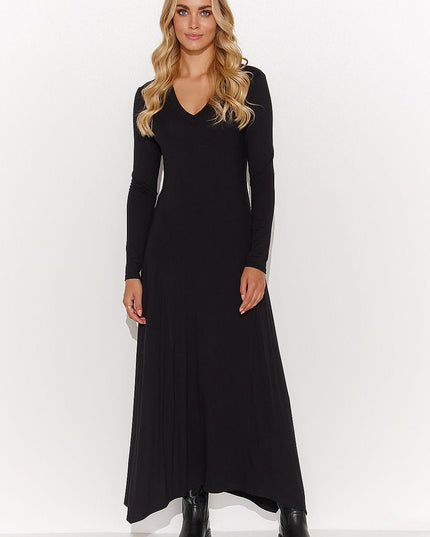 Robe longue en viscose graphite