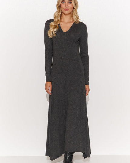 Robe longue en viscose graphite