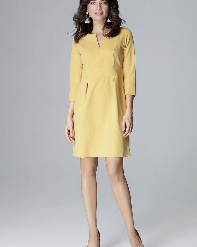 Robe jaune décolleté en v