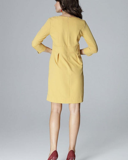 Robe jaune décolleté en v