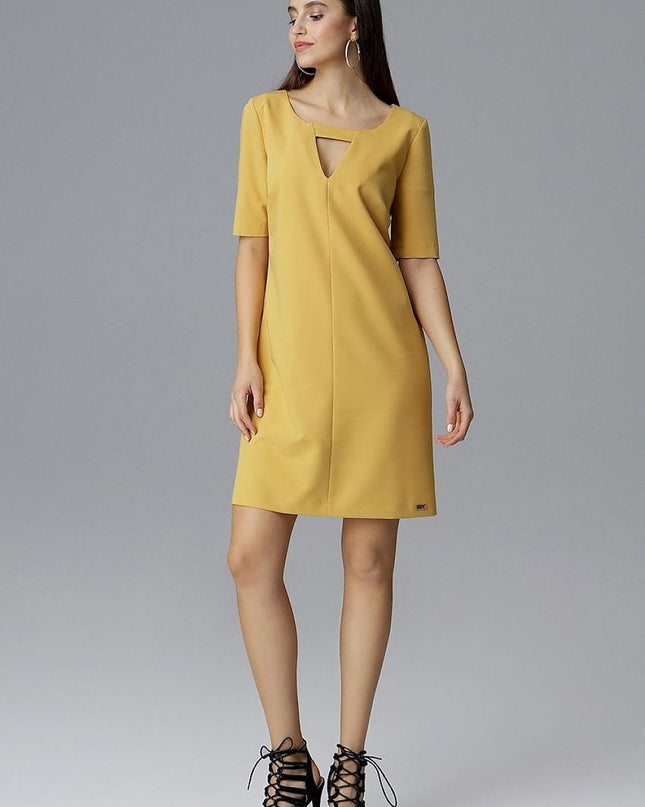 Robe jaune courte élégante