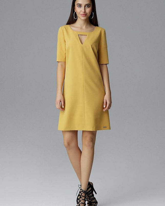Robe jaune courte élégante