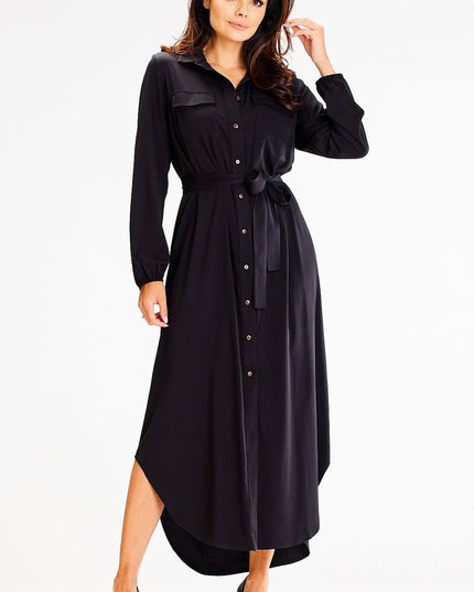 Robe longue ample à ceinture