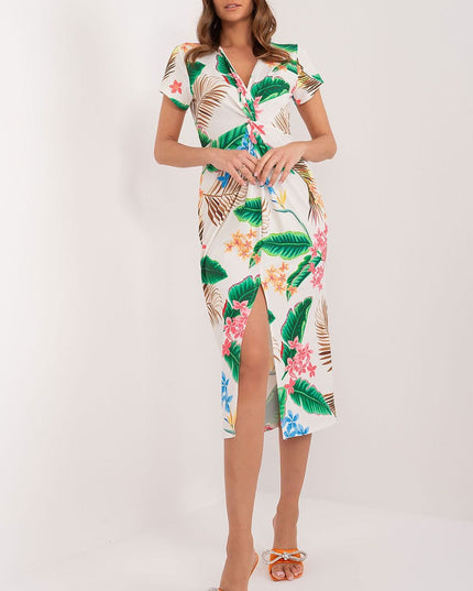 Robe droite col en V