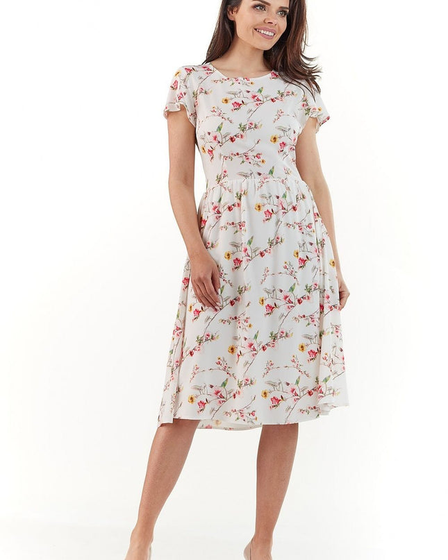 Robe midi à manches volants