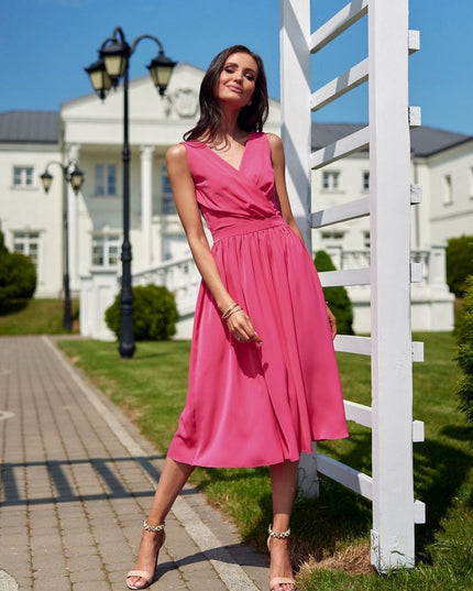 Robe midi à bretelles épaisses