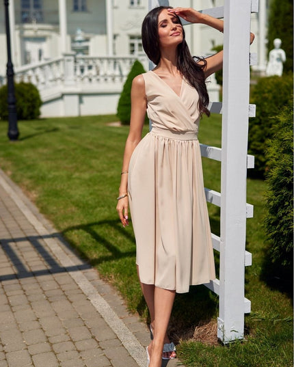 Robe midi à bretelles épaisses