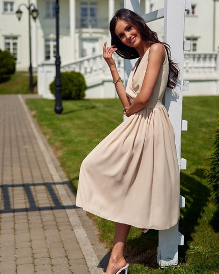 Robe midi à bretelles épaisses