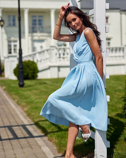 Robe midi à bretelles épaisses