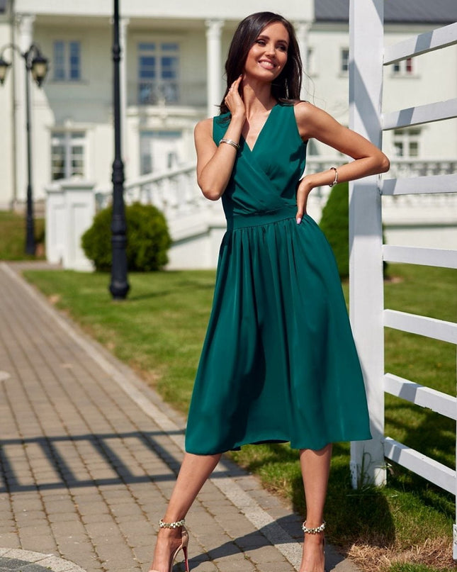 Robe midi à bretelles épaisses