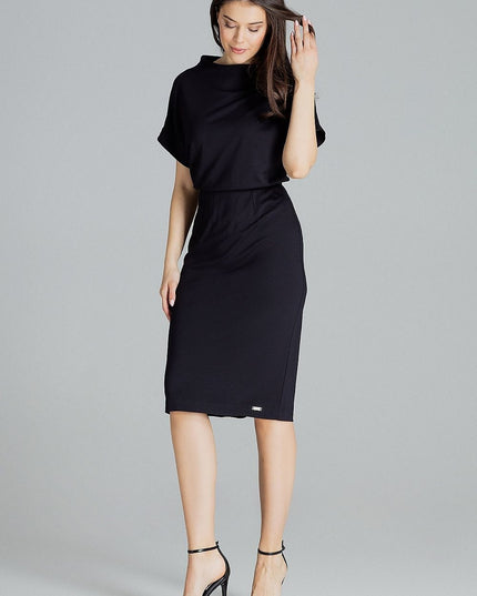 Robe midi rose manches courtes