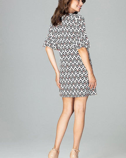 Robe motifs manches 3/4