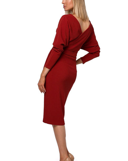 Robe noire en tricot côtelé