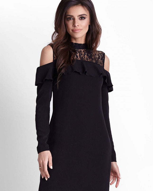 Robe noire épaules dénudées