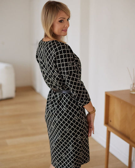 Robe kimono en jersey jacquard