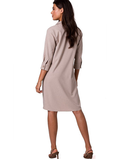 Robe chemise évasée rose