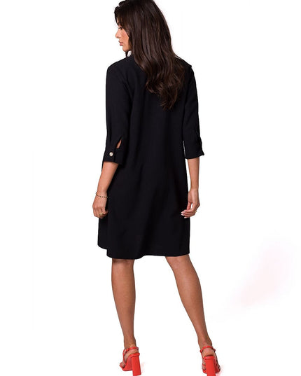 Robe chemise évasée rose