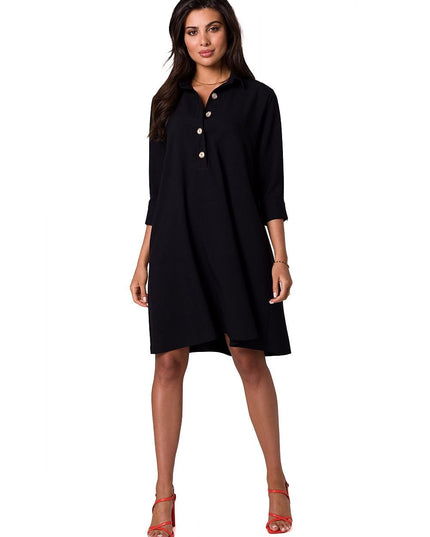 Robe chemise évasée rose