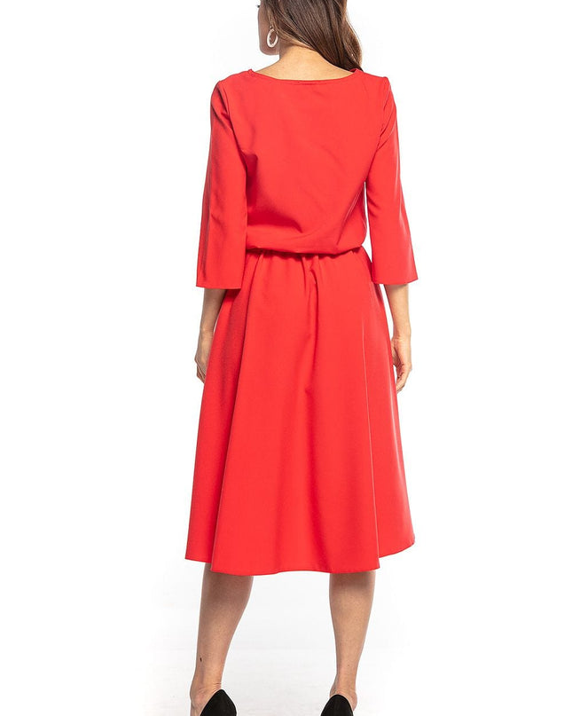 Robe midi asymétrique rouge
