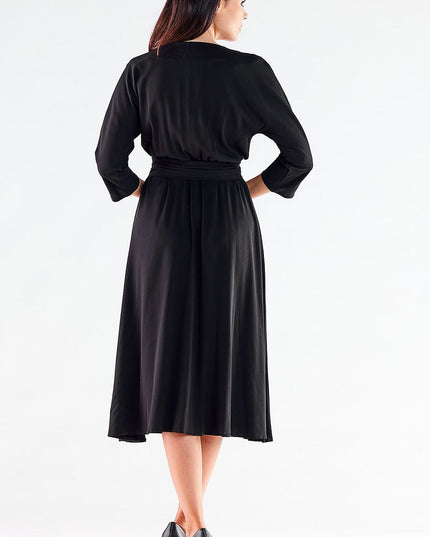 Robe midi rouge boutonnée