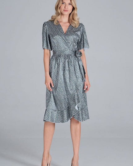 Robe midi en satin fluide