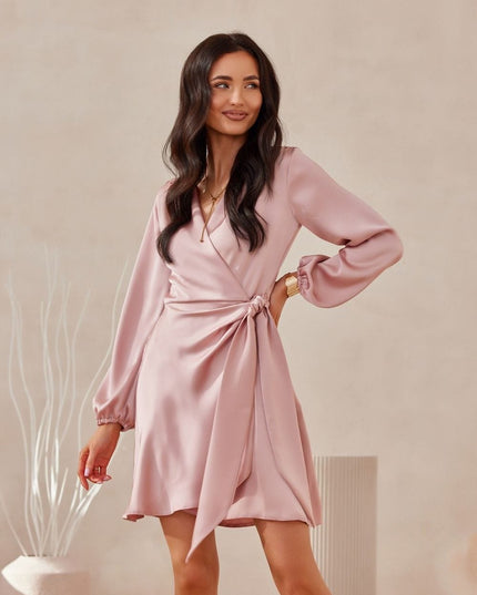 Robe satinée mini bleue