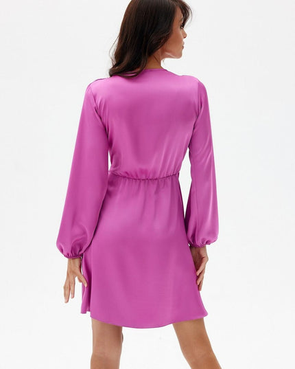 Robe satinée mini bleue