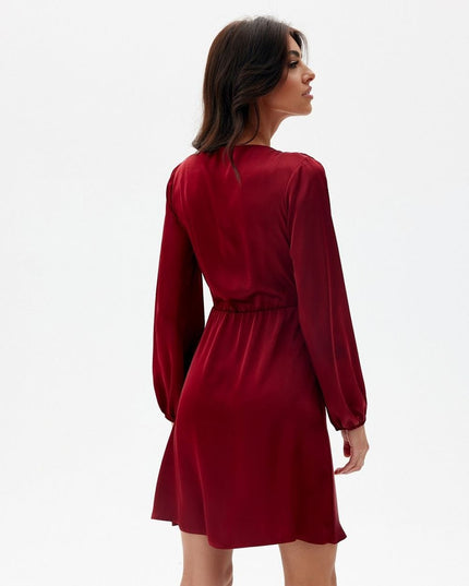 Robe satinée mini bleue