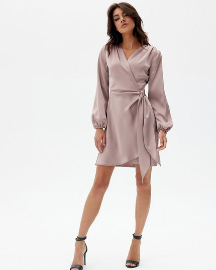 Robe satinée mini bleue