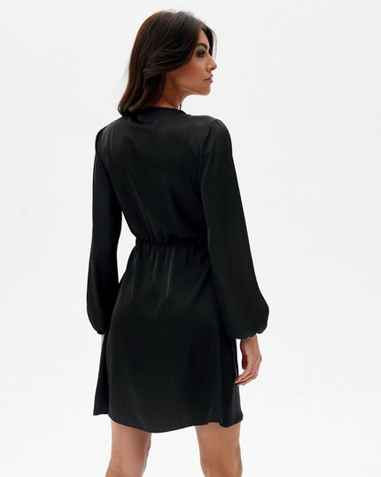 Robe satinée mini bleue