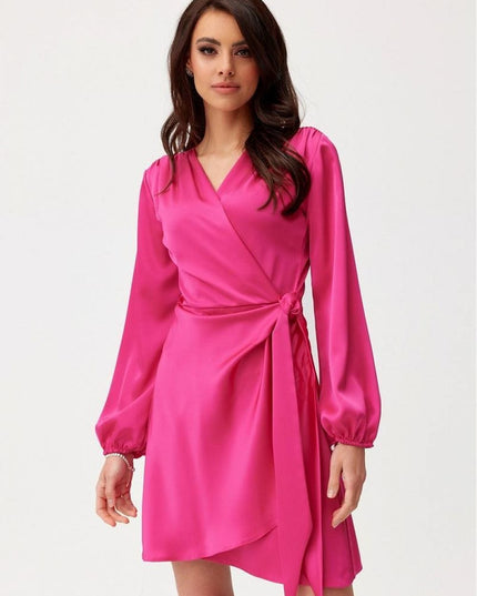 Robe satinée mini bleue