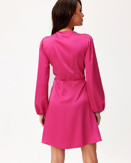 Robe satinée mini bleue