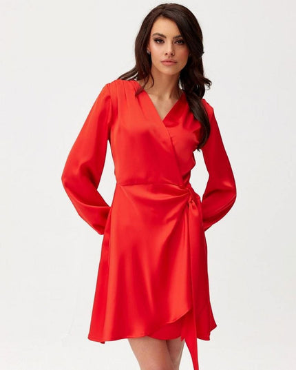 Robe satinée mini bleue