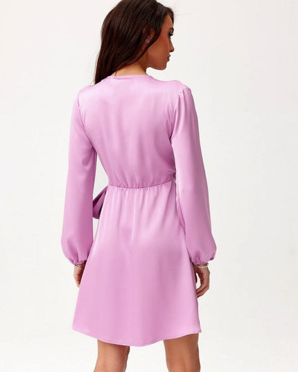 Robe satinée mini bleue
