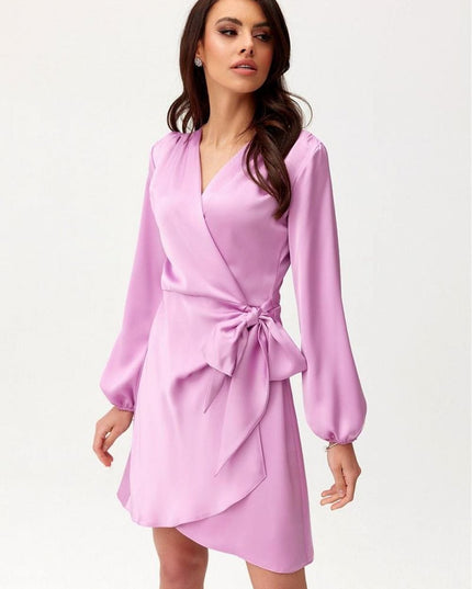 Robe satinée mini bleue