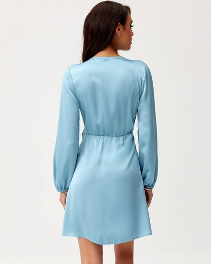 Robe satinée mini bleue
