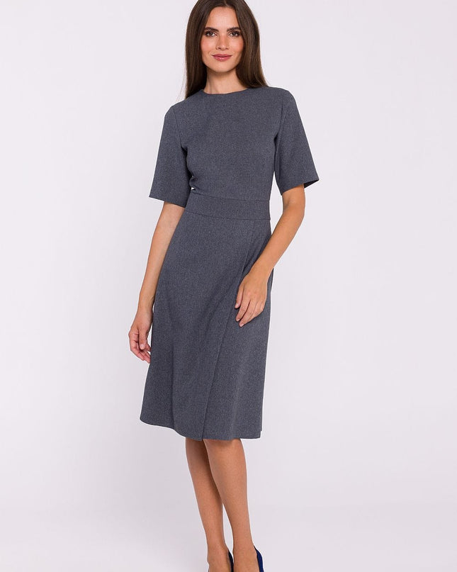 Robe trapèze manches courtes