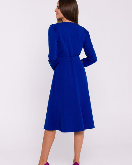 Robe évasée vert manches longues