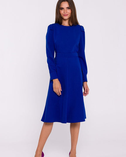 Robe évasée vert manches longues