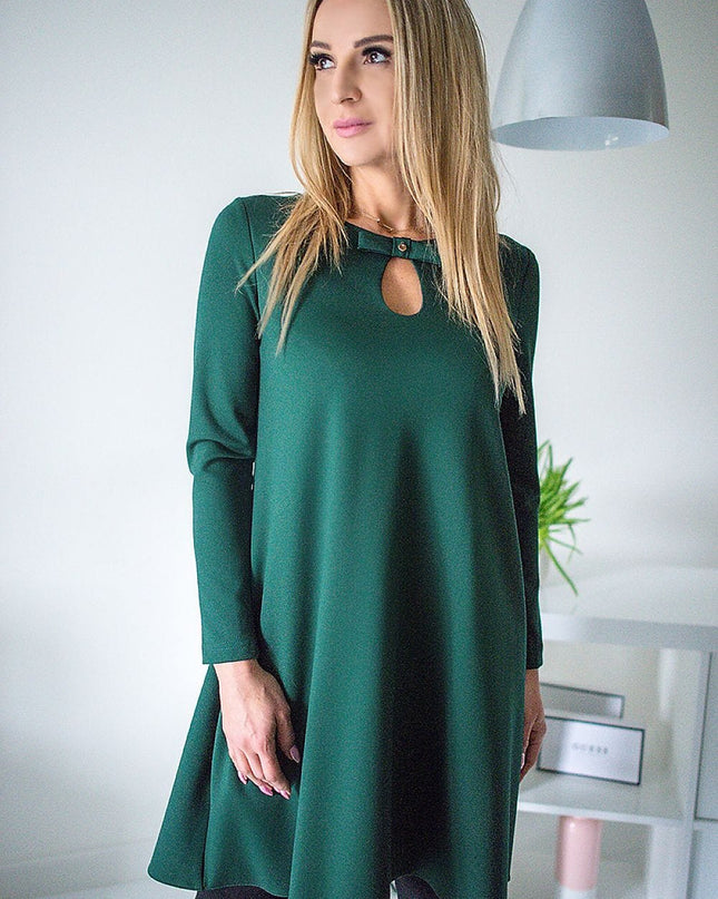 Robe ample manches longues verte