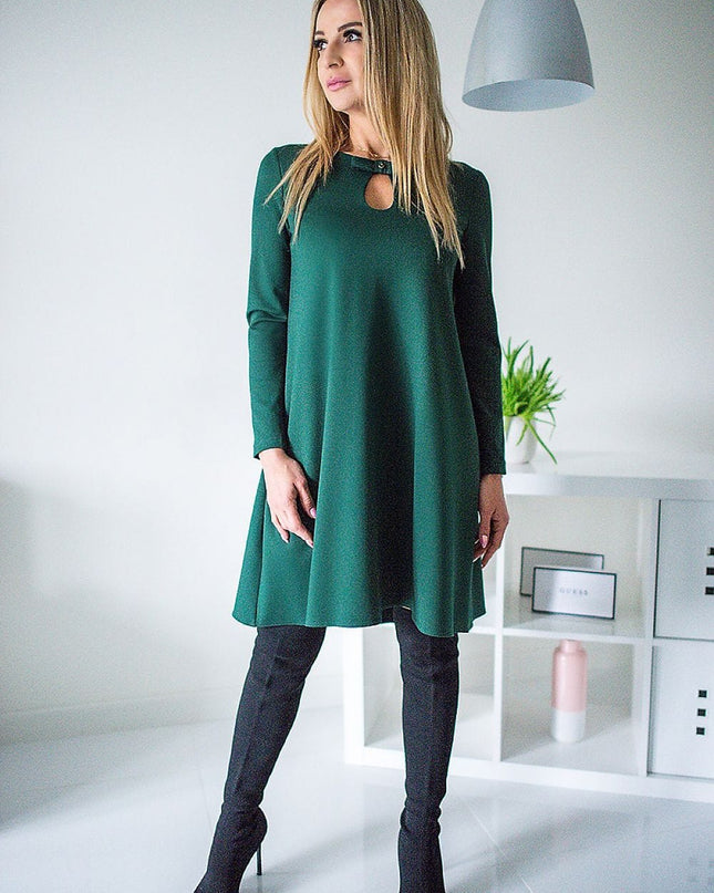 Robe ample manches longues verte